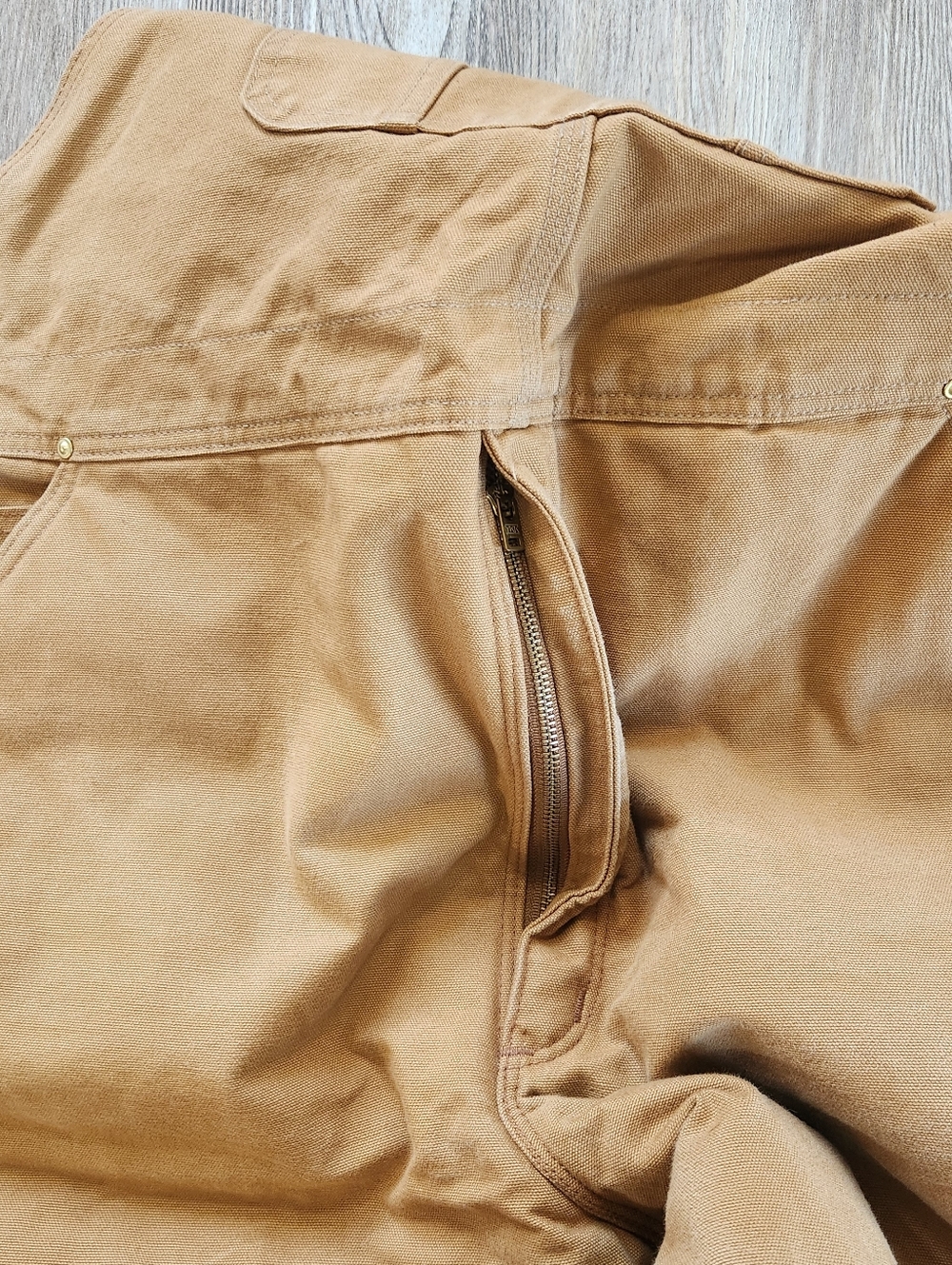 Y2K Carhartt R02 Brown Duck Canvas Bib Overall 44x32 Insulated Double Knee USA - Picture 7 of 15